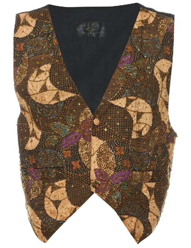 Urban Wear Styles Beaded Waistcoat - L