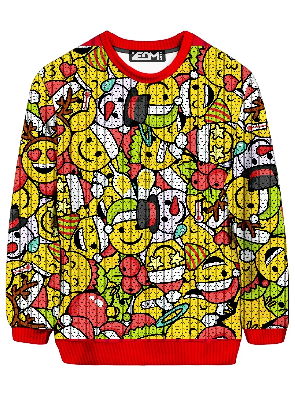 Effortless Wear Style Emoji Christmas Ugly Sweatshirt