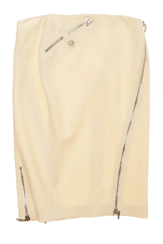 Cool Wear Versace - Cream Pencil skirt with zippers - IT 40