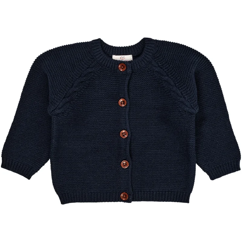 Chic Relaxed Style Copenhagen Colors Navy Classic Baby Cotton Cable Cardigan