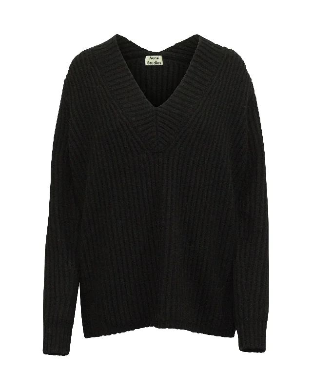 Acne Studios Keborah V-neck Sweater in Black Wool