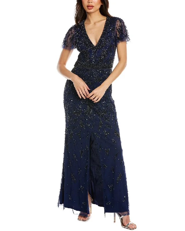 Aidan Mattox Bead Embellished Gown