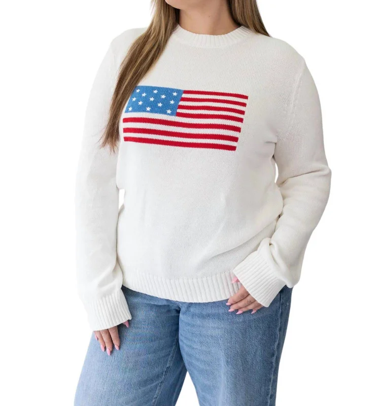 American Flag Sweater In Ivory