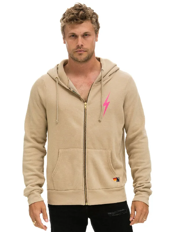 Bolt 2 Zip Hoodie - Sand-Neon Pink