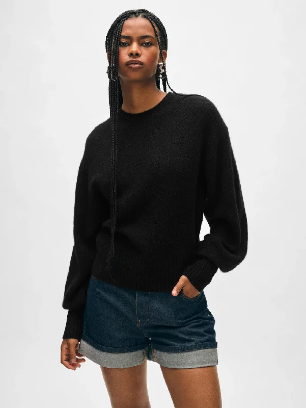 Cashmere Blouson Sweater - Black