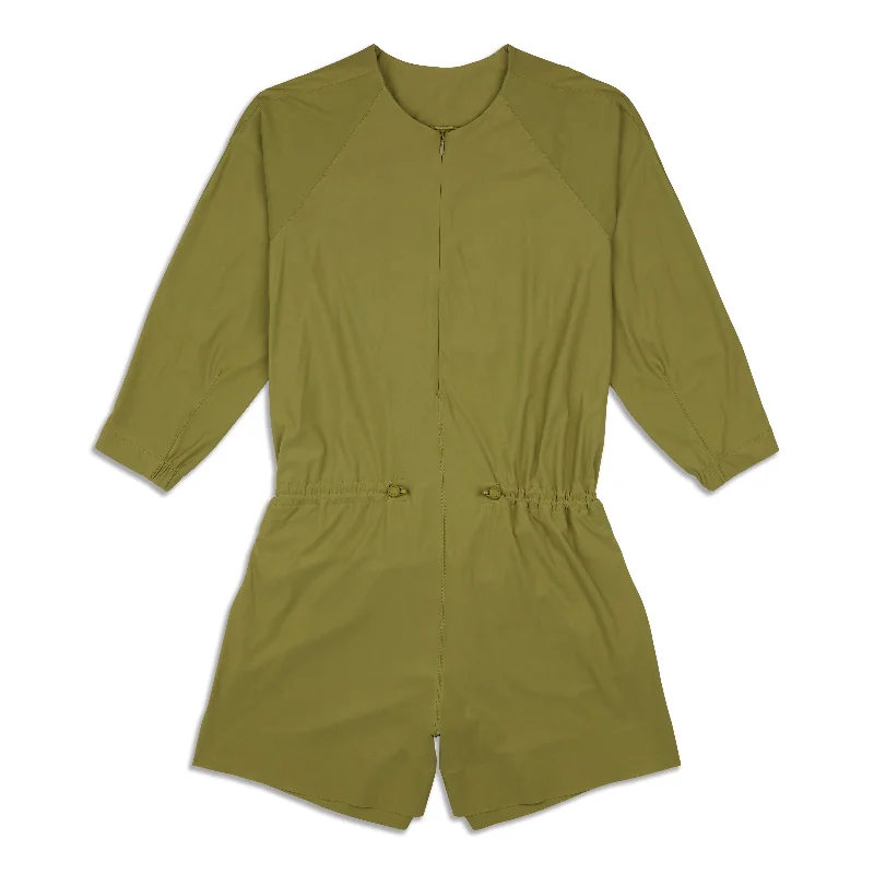 High Neck UVP Zippered Romper - Resale