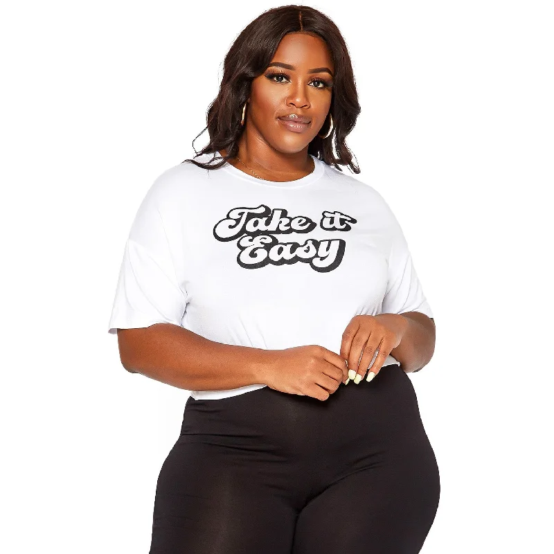 Plus Size Women's Printed Crop Top