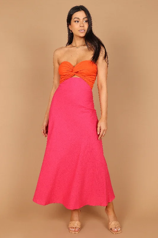 Rosetta Dress - Fuchsia/Orange