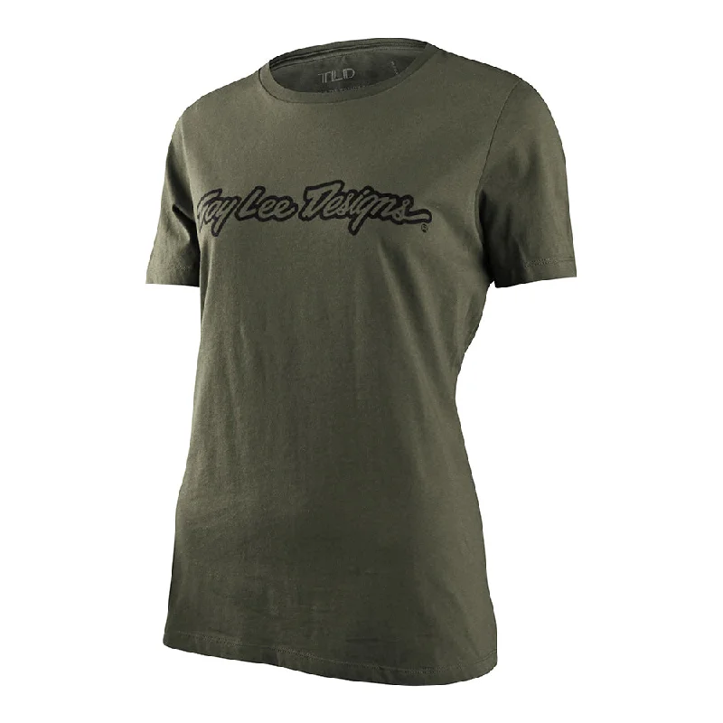 Wmns Short Sleeve Tee Signature Military Green