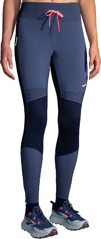 Casual Glamour Elegant Style Brooks High Point Womens Long Running Tights - Blue