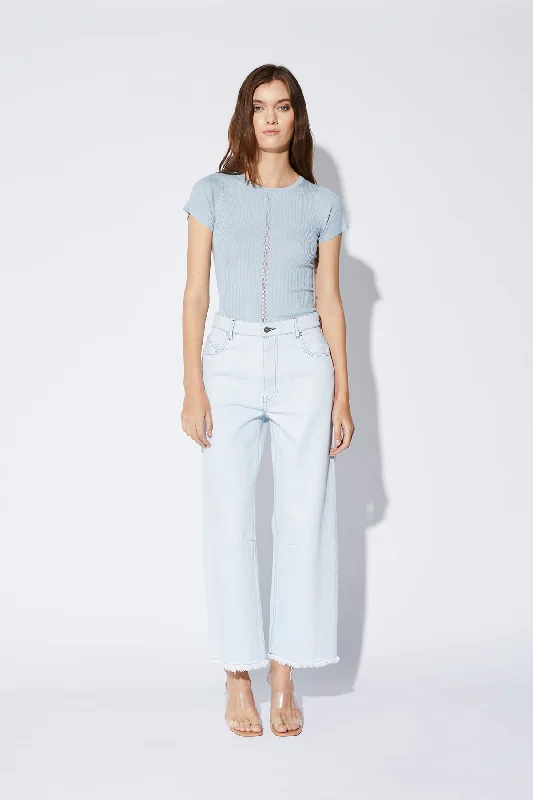 CROPPED STOVE PIPE JEAN | DUSTY BLUE