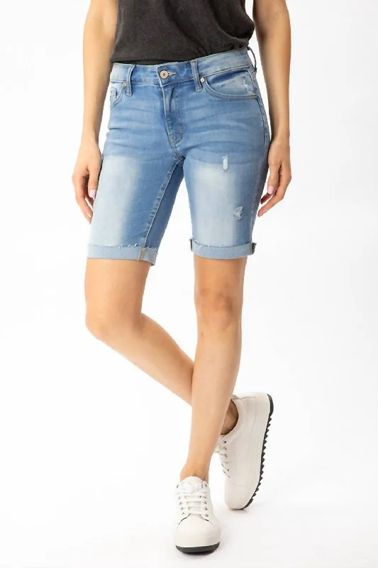 Denim Bermuda Shorts In Light Wash