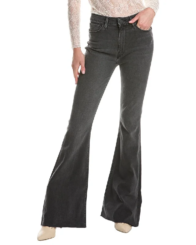 HUDSON Jeans Holly High-Rise Washed Black Flare Jean