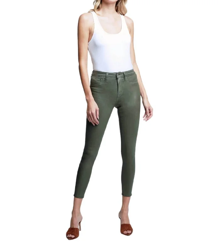 Margot Coated Jeans In Ivy Green Coated