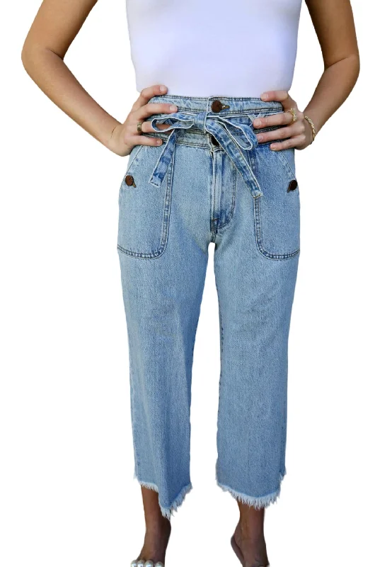 Reese Wide Leg Jeans In Sunny Light Blue