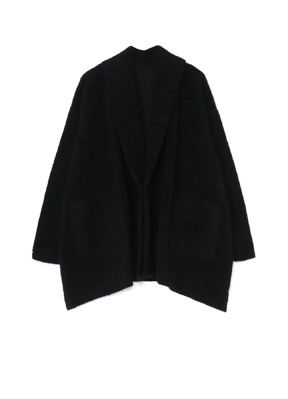 WOOL BREND PILE V NECK JACKET