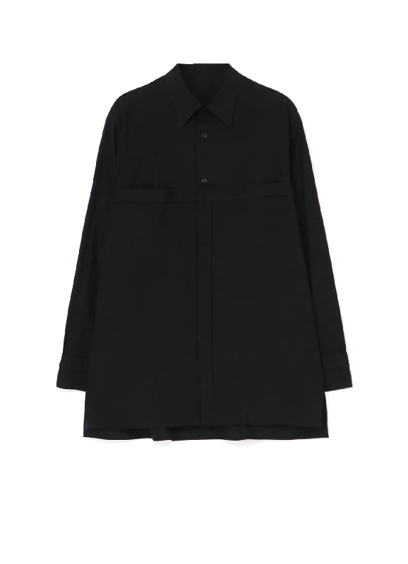 [Y's-Black Name]KHADI TAPE FLAP POCKET SHIRT