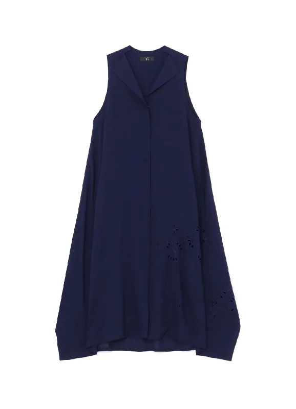 SLEEVELESS DRESS WITH NOTCHED LAPEL COLLAR