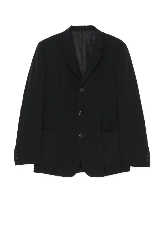 [Y's-Black Name]TRIACETATE POLYESTER CREPE de CHINE REVERSED LINING JACKET