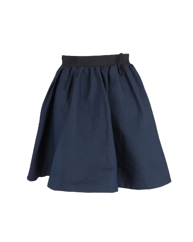 Acne Studios Voluminous Skirt in Navy Blue Polyester