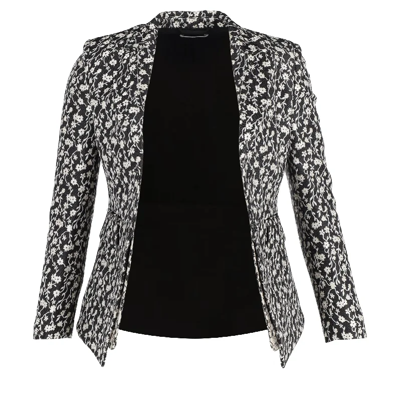 Altuzarra Parthia Floral Jacquard Jacket in Black Acetate