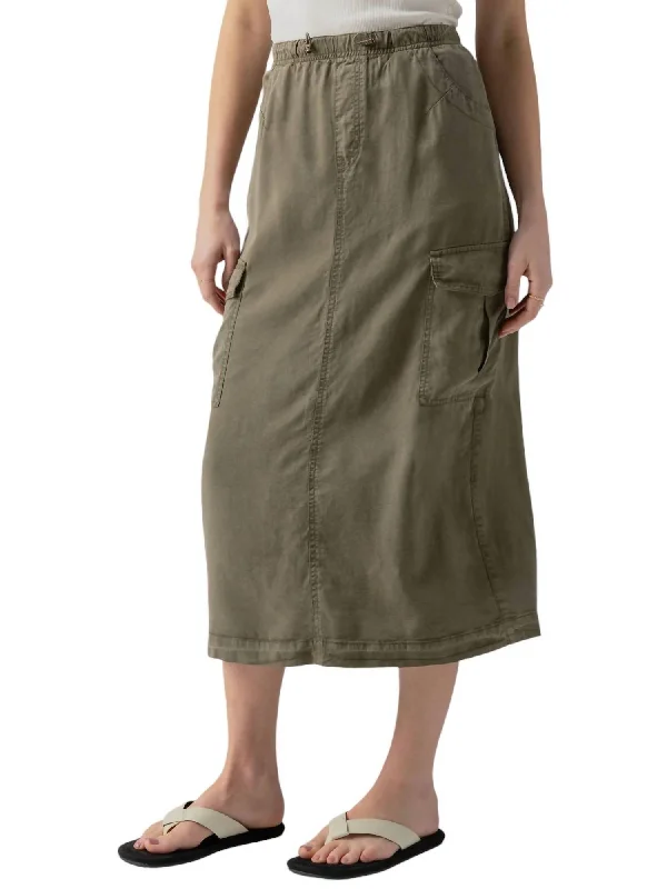 Parachute Skirt In Burnt Olive