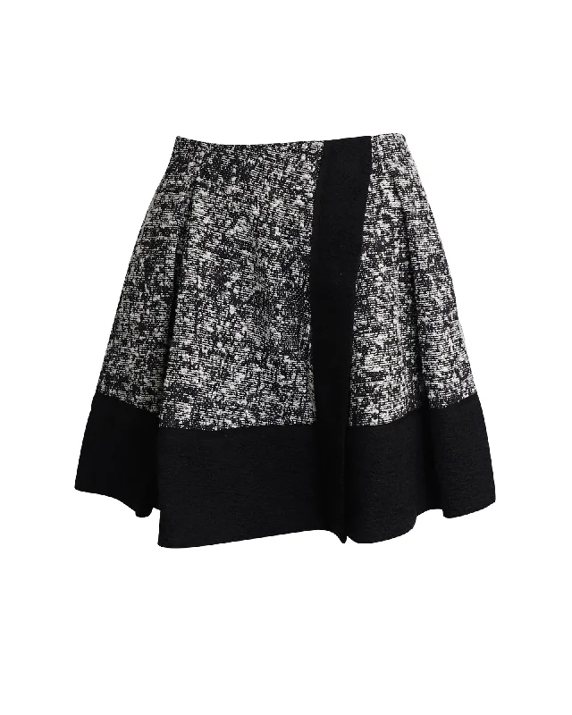 Proenza Schouler Tweed Mini Skirt in Black Cotton