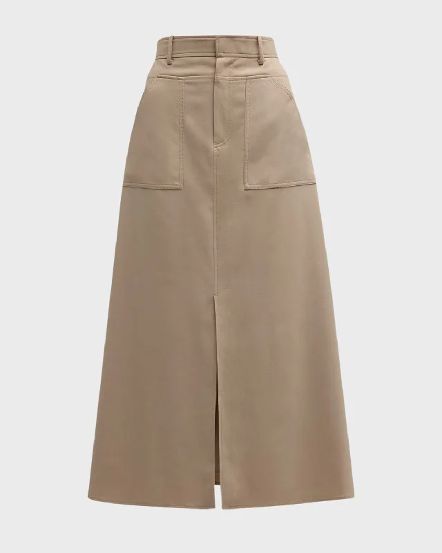 Tessa Slit A-Line Midi Skirt