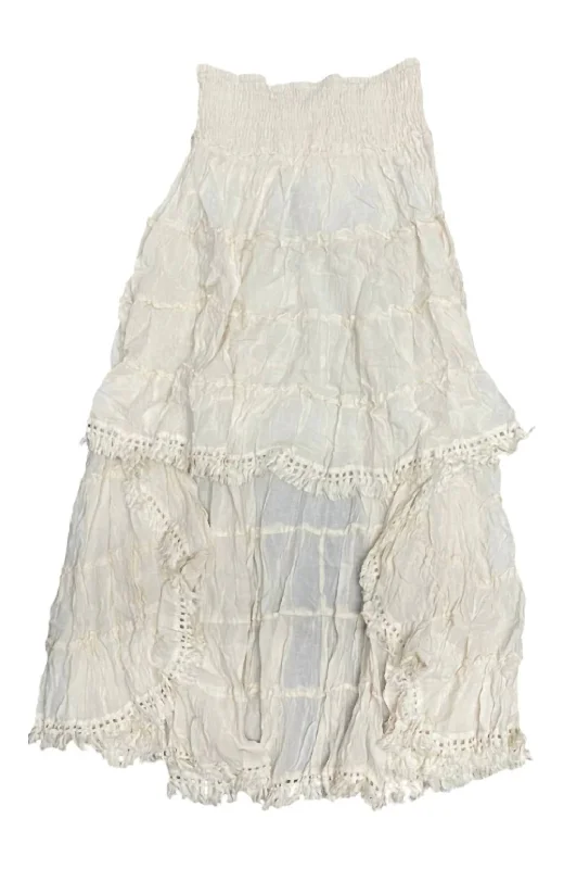 Wc Parchment High-Low Skirt In White