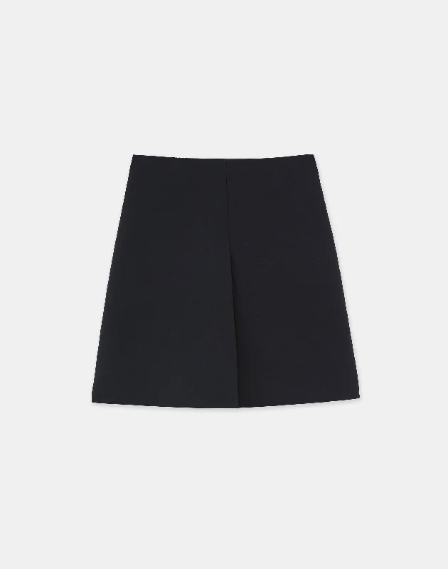 Wool-Silk Crepe Mini Skirt