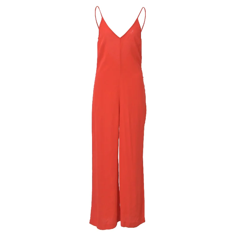 Ba&Sh Wide Leg Jumpsuit in Red Viscose