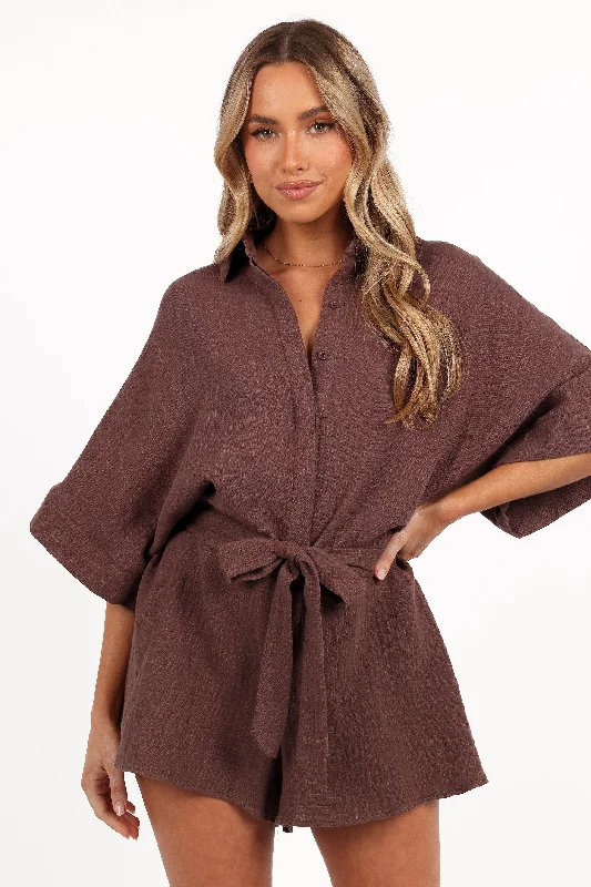 Jemmy Romper - Chocolate Brown