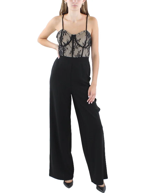 Juniors Womens Lace Jumpsuit