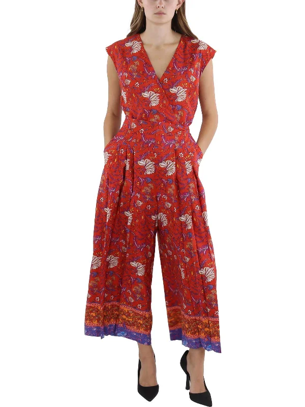 Plus Womens Printed Polyester Jumpsuit