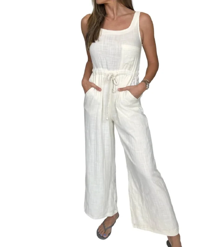 Wide Leg Jumpsuit In White