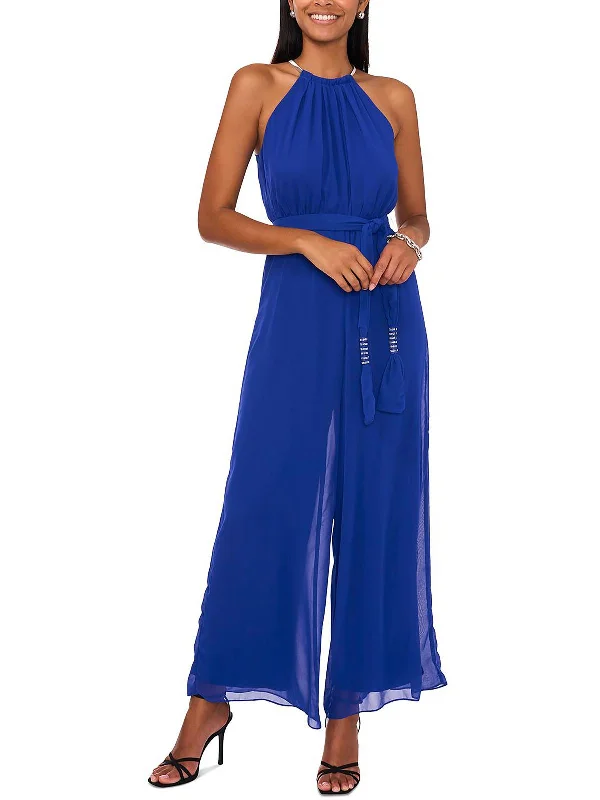 Womens Chiffon Rhinestone Jumpsuit