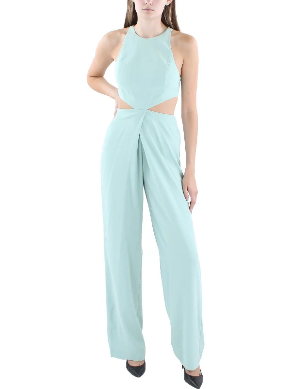 Womens Cut-Out Polyester Jumpsuit