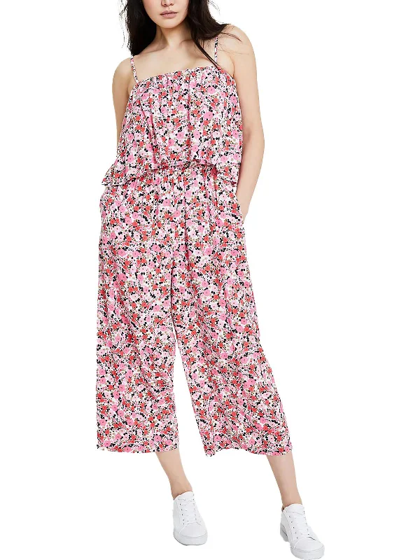 Womens Drapey Floral Jumpsuit