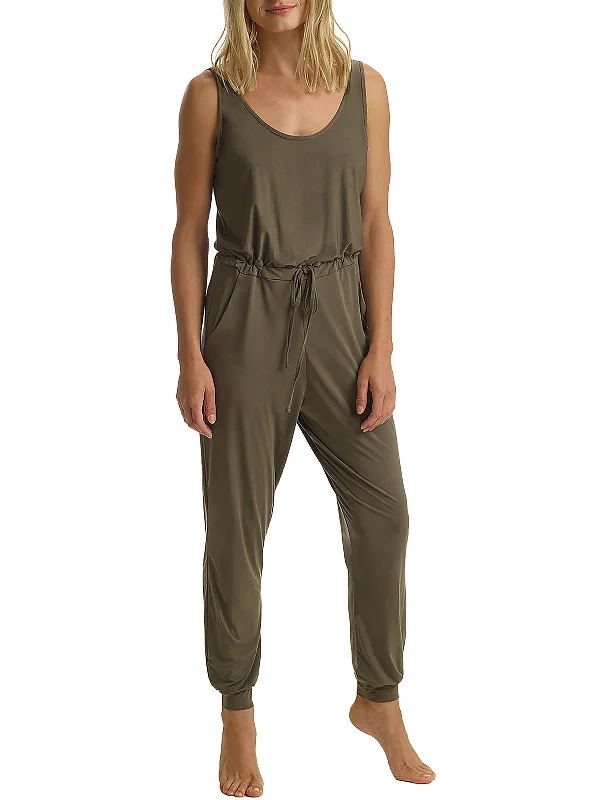 Womens Drawstring Hem Micromodal Jumpsuit