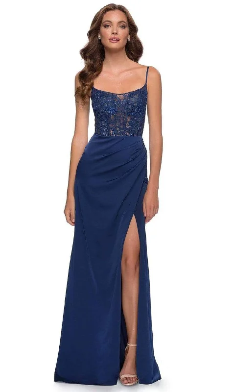 La Femme - 29888 Scoop Laced A-Line Simple Prom Evening Gown