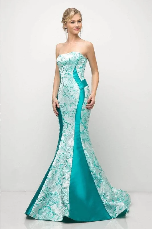 Ladivine US001 - Strapless Floral Mermaid Gown