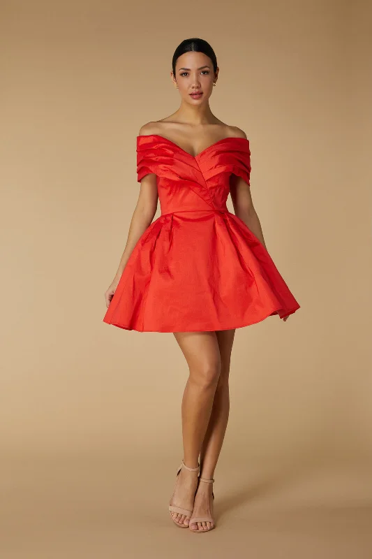 Belle Bardot Mini Dress with Voluminous Tulle Skirt