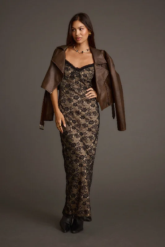 Temptation Black Lace Maxi Dress